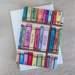 4/$20- Bookshelf Greeting Card